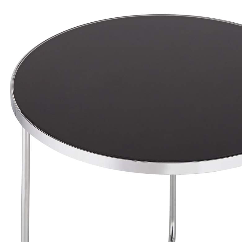 Image 3 Collins Chrome and Black Glass Nesting Table Set of 2 more views