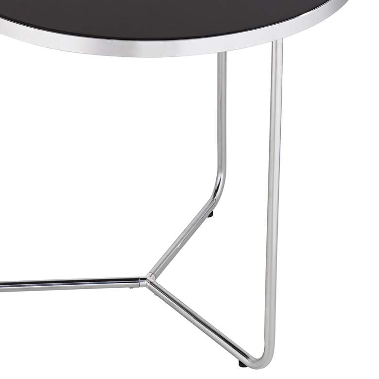 Image 4 Collins Chrome and Black Glass Nesting Table Set of 2 more views