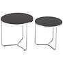 Collins Chrome and Black Glass Nesting Table Set of 2