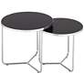 Collins Chrome and Black Glass Nesting Table Set of 2