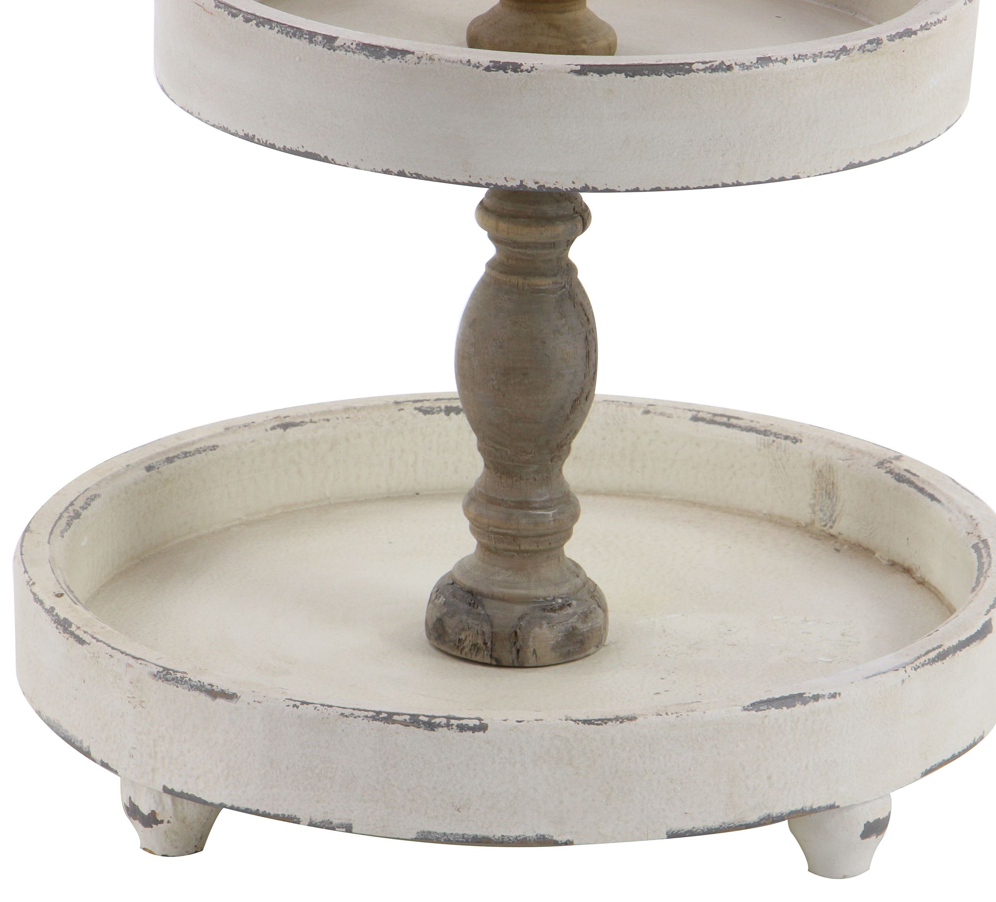 Image 2 Collins Distressed White Wood 3-Tier Serving Tray more views