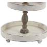 Collins Distressed White Wood 3-Tier Serving Tray