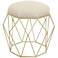 Collins Gold Geometric Open Cage Vanity Stool