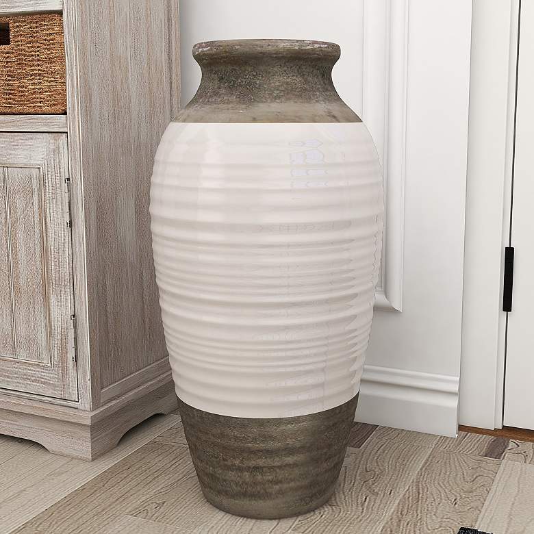 Image 1 Collins Gray White 24 1/2" High Decorative Vase