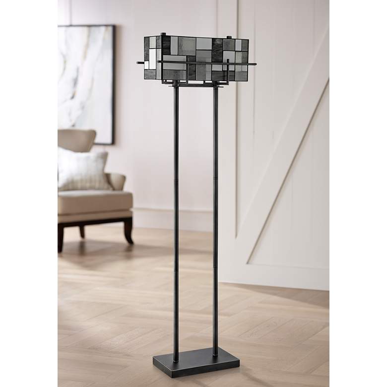 Image 1 Collins Modern Tiffany-Style Floor Lamp