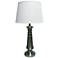 Collum Banded Brushed Steel Tapered Column Table Lamp
