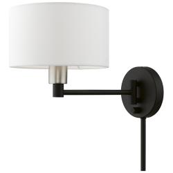 Colman Black with Brushed Nickel Swing Arm Wall Lamp
