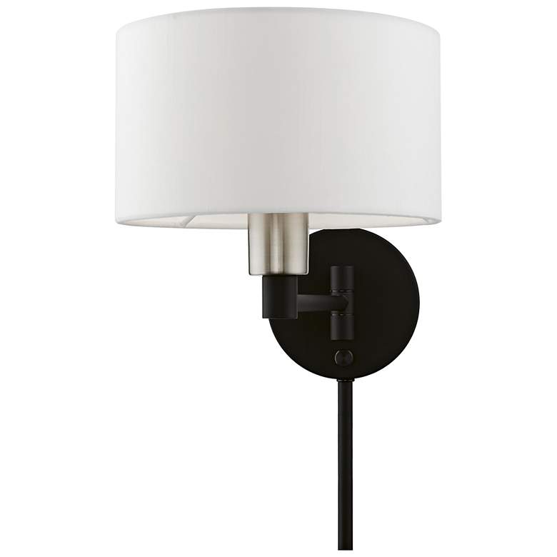 Image 5 Colman Black with Brushed Nickel Swing Arm Wall Lamp more views