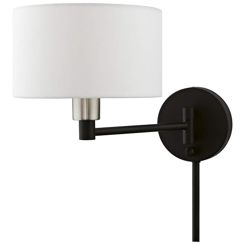 Image 6 Colman Black with Brushed Nickel Swing Arm Wall Lamp more views