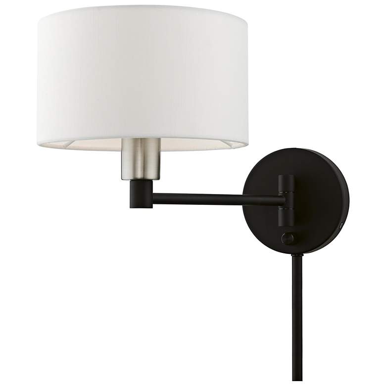 Image 7 Colman Black with Brushed Nickel Swing Arm Wall Lamp more views
