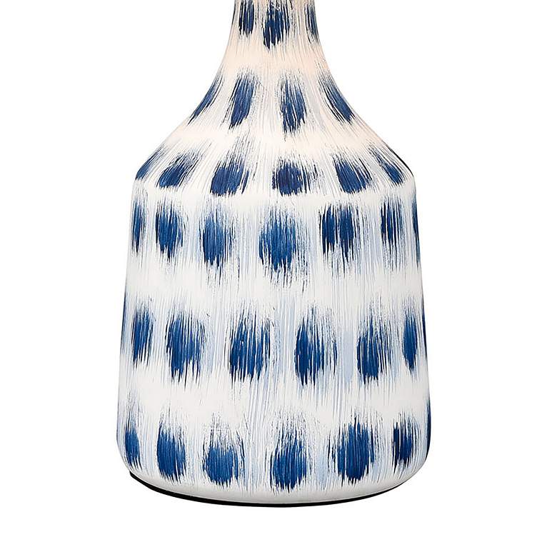 Image 4 Colmar 18 inch High White and Blue Earthenware Accent Table Lamp more views