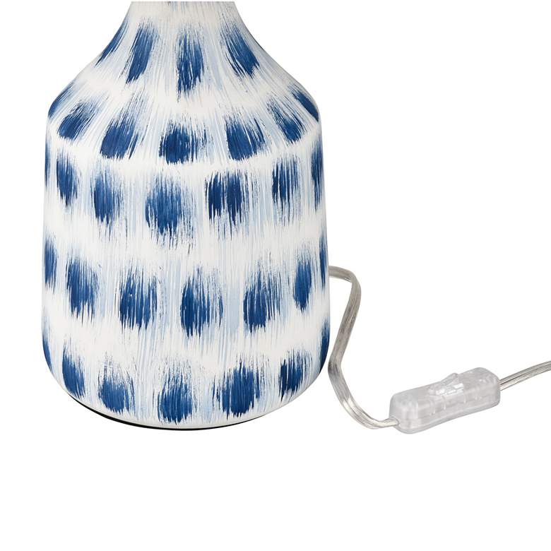 Image 5 Colmar 18 inch High White and Blue Earthenware Accent Table Lamp more views