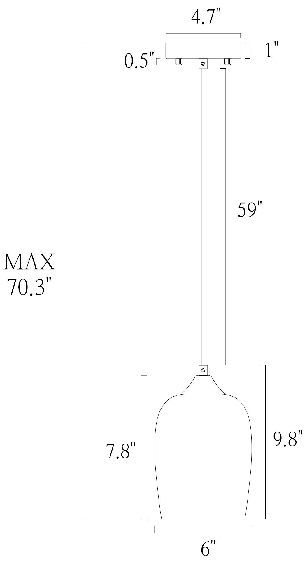 Image 2 Coloas 1-Light Glass Pendant Light more views