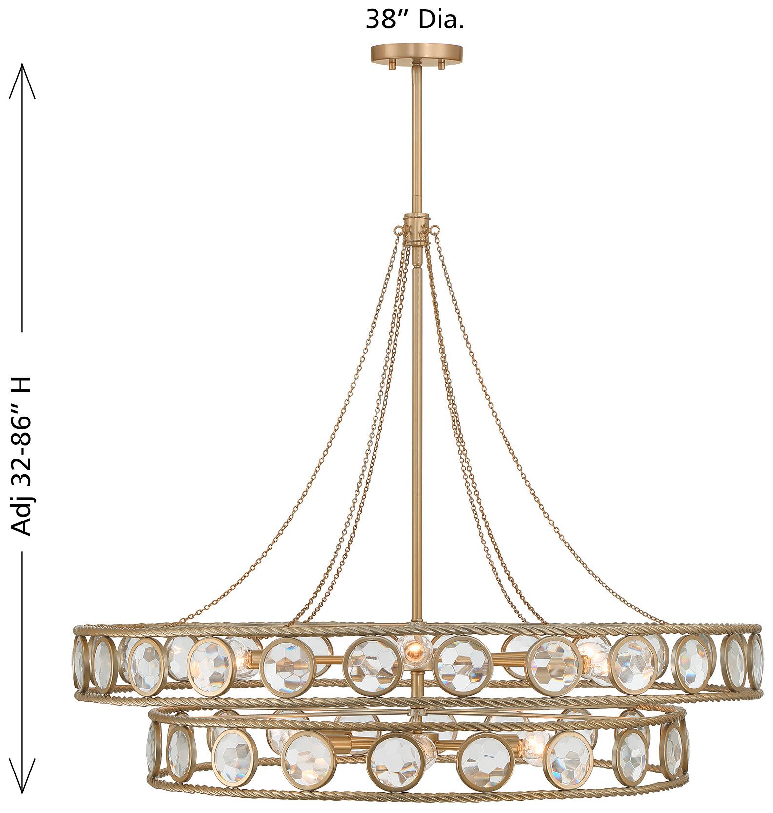Cologne 12-Light Pendant in Opulent Gold