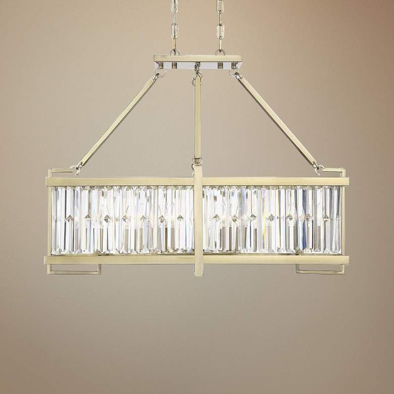 Image 1 Cologne 36" Wide Noble Brass Kitchen Island Light Chandelier