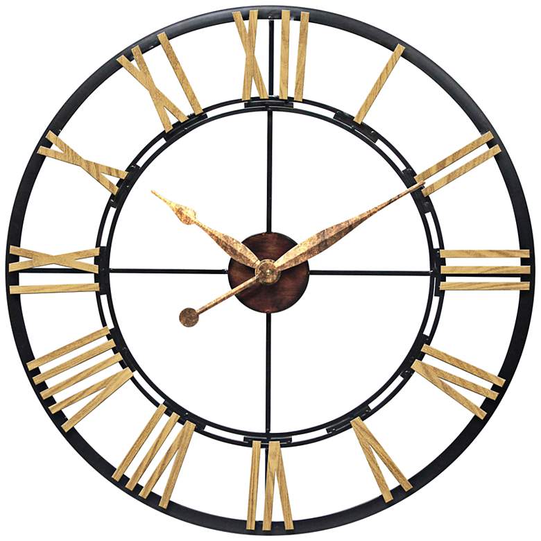 Image 1 Cologne 45 inch Round Oversized Steel Wall Clock