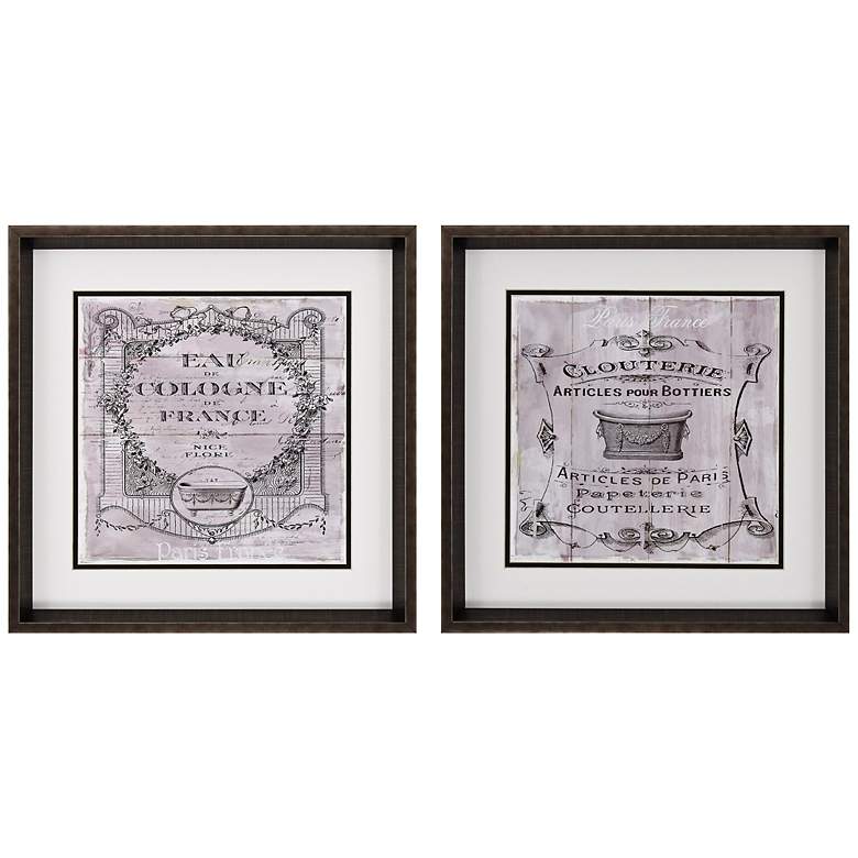 Image 1 Cologne Bath 2-Piece 18 inch Square Gold Framed Wall Art Set