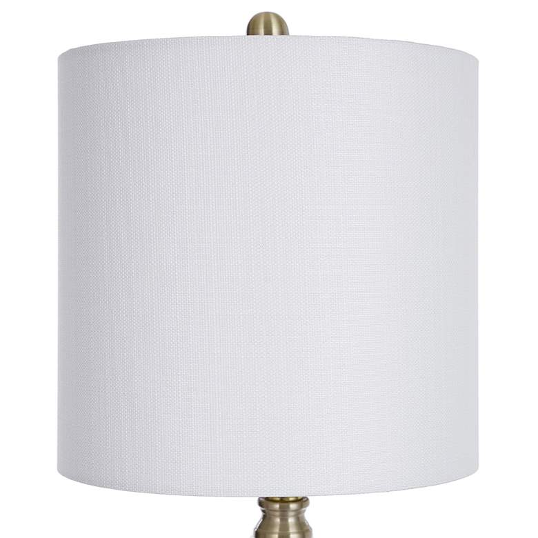 Image 3 Coloma Satin Brass Accent Table Lamp w/ Fluted Glass Accent more views