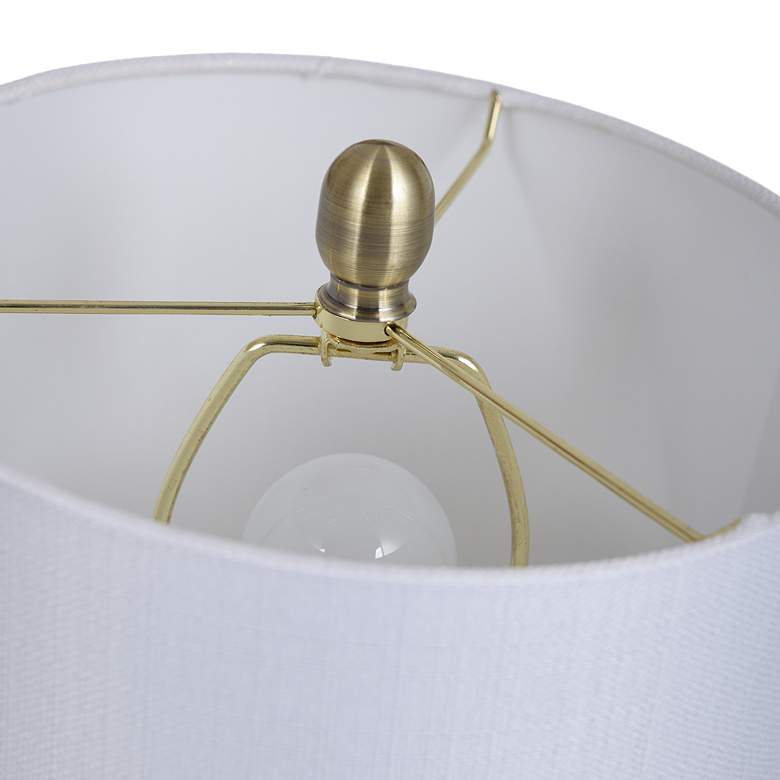 Image 5 Coloma Satin Brass Accent Table Lamp w/ Fluted Glass Accent more views