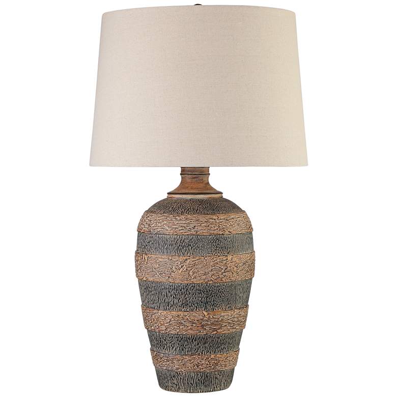 Image 1 Coloma Textured Black and Brown Southwest Jar Table Lamp