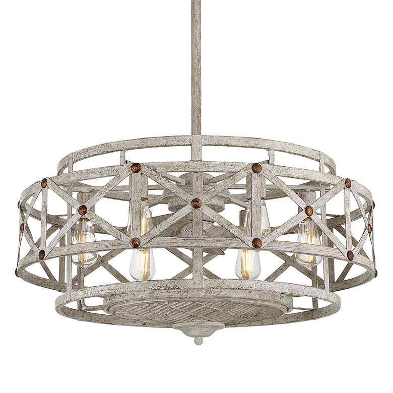 Image 3 Colonade 29 1/2" Wide Distressed White LED Fandelier
