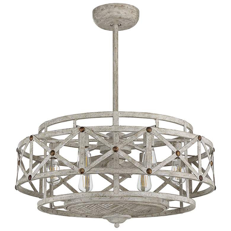 Image 5 Colonade 29 1/2" Wide Distressed White LED Fandelier more views