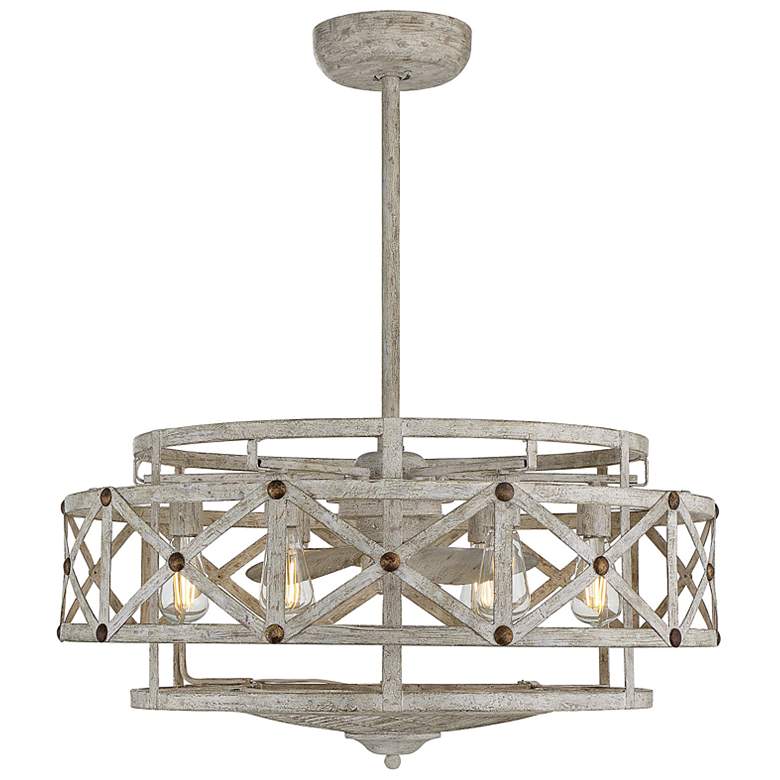 Image 6 Colonade 29 1/2" Wide Distressed White LED Fandelier more views