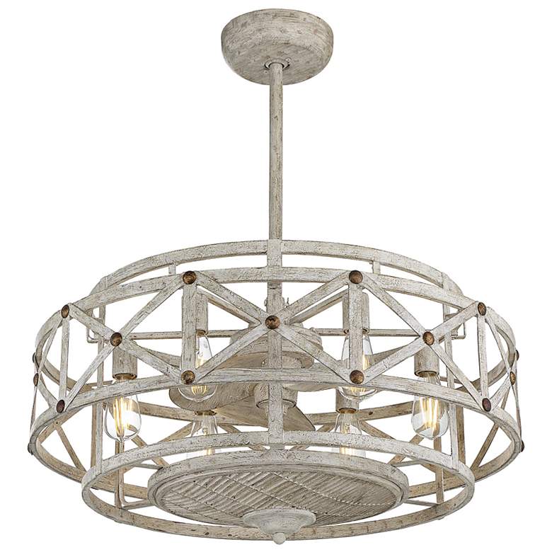 Image 7 Colonade 29 1/2" Wide Distressed White LED Fandelier more views