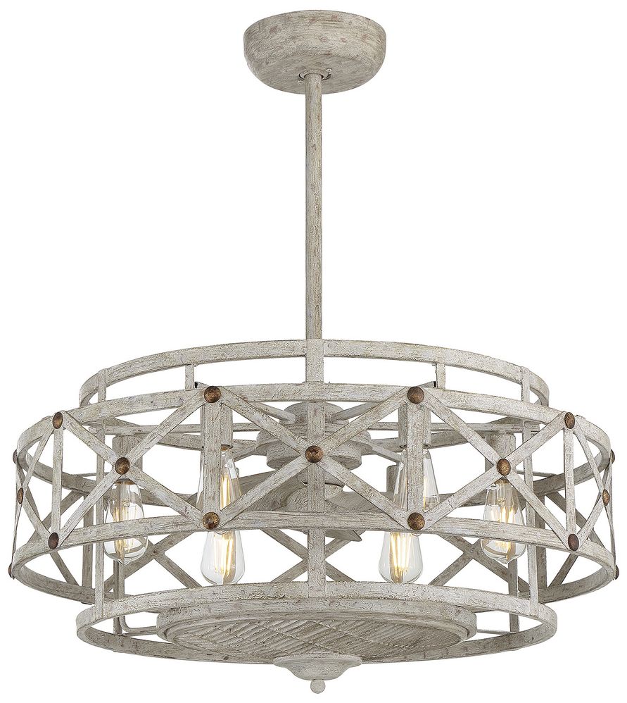 Image 3 Colonade 6-Light Fan D'Lier in Provence with Gold Accents (Fandelier)