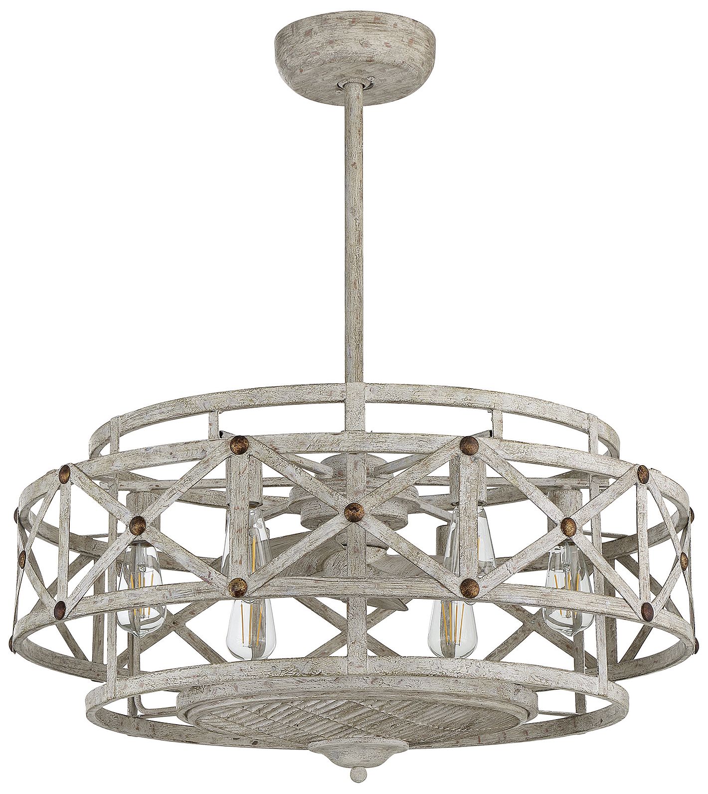 Image 5 Colonade 6-Light Fan D'Lier in Provence with Gold Accents (Fandelier) more views