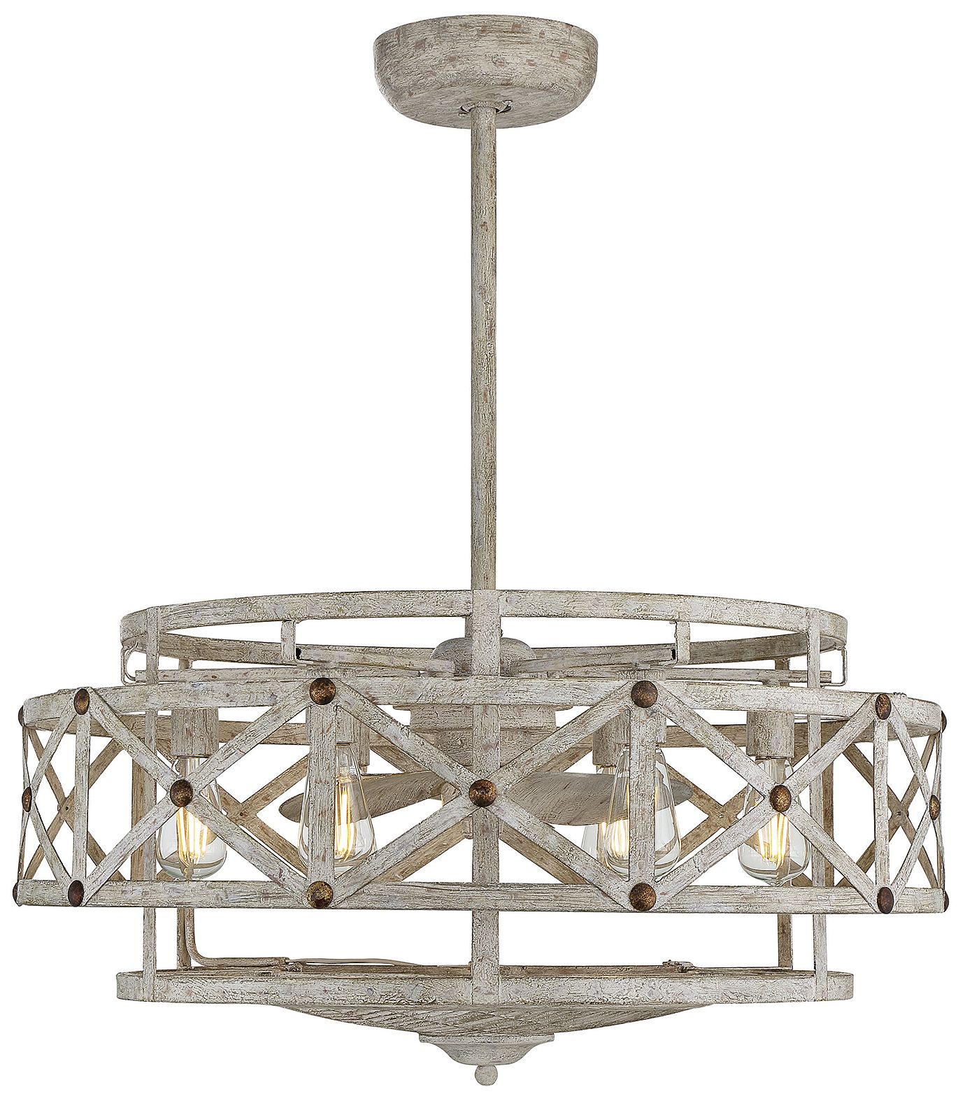 Image 6 Colonade 6-Light Fan D'Lier in Provence with Gold Accents (Fandelier) more views