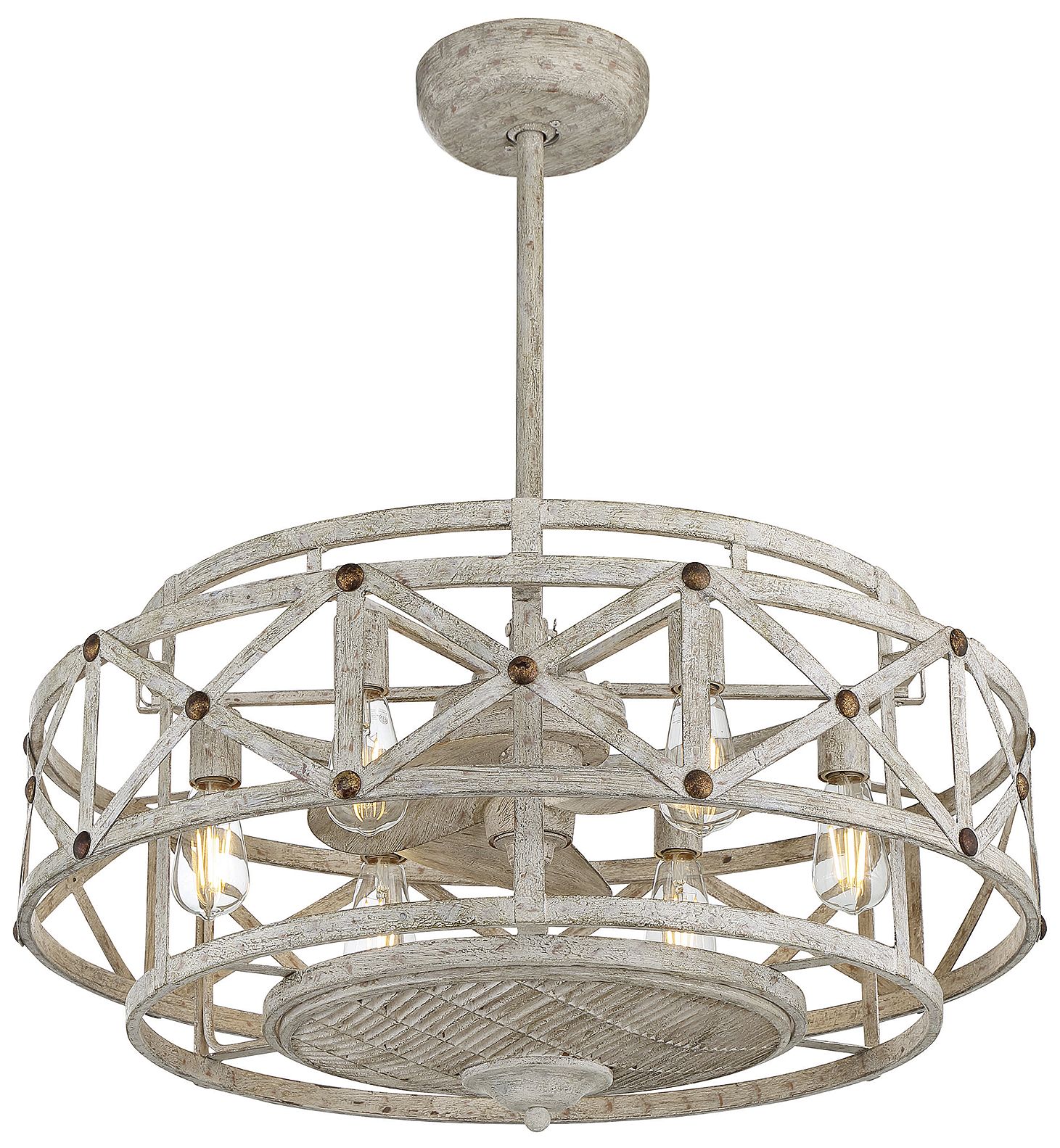 Image 7 Colonade 6-Light Fan D'Lier in Provence with Gold Accents (Fandelier) more views