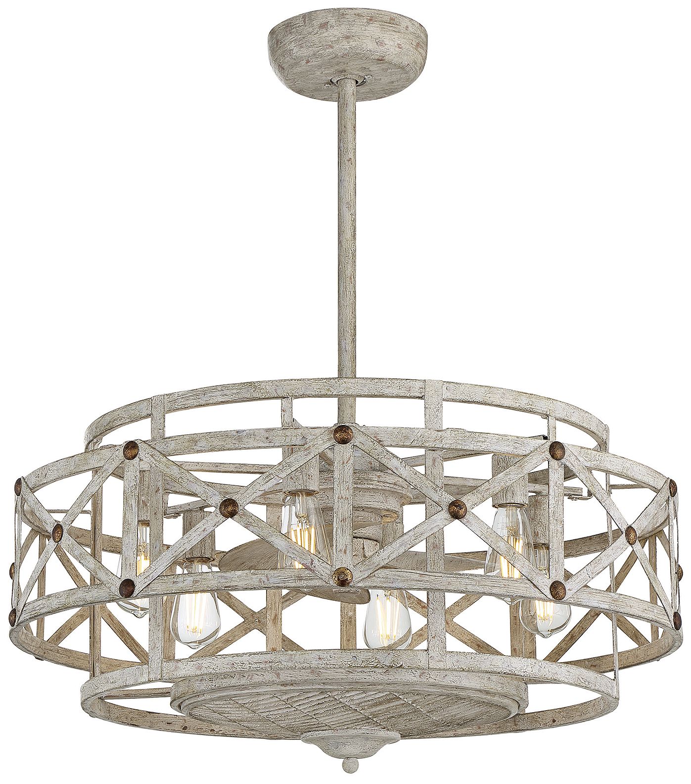 Colonade 6-Light Fan D'Lier in Provence with Gold Accents (Fandelier) in scene