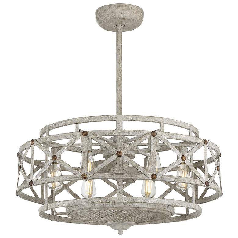 Image 3 Colonade 6-Light Fan D'Lier in Provence with Gold Accents