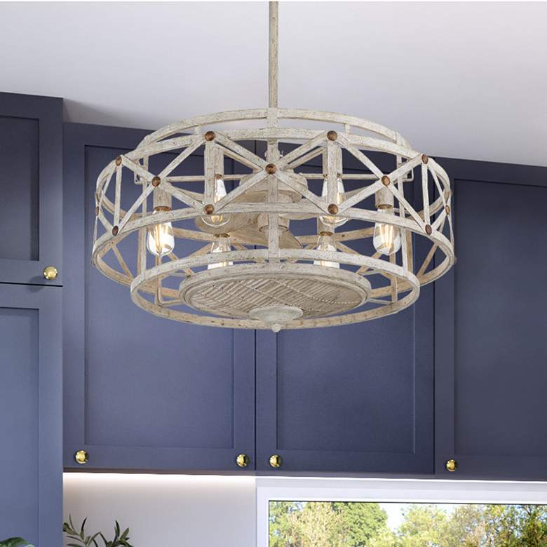 Image 2 Colonade 6-Light Fan D'Lier in Provence with Gold Accents