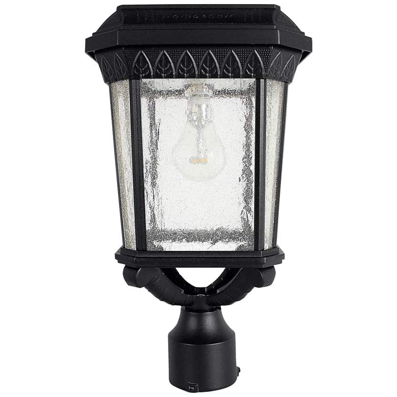 Image 1 Colonial 16 1/2" High Black Solar LED Outdoor Post Light