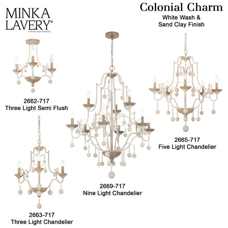 Image 5 Colonial Charm 16 3/4" Wide White Wash 3-Light Ceiling Light more views