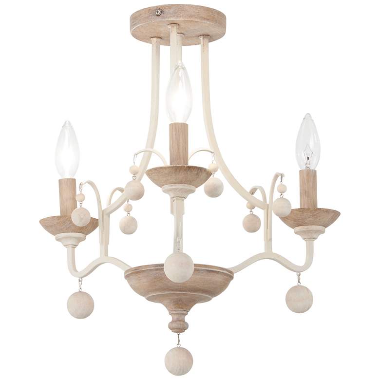 Image 7 Colonial Charm 16 3/4" Wide White Wash 3-Light Ceiling Light more views