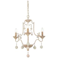 Colonial Charm 18 3/4" Wide White Wash 3-Light Chandelier
