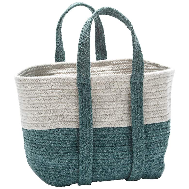 Image 1 Colonial Mills Farmhouse Square Teal Tote Basket