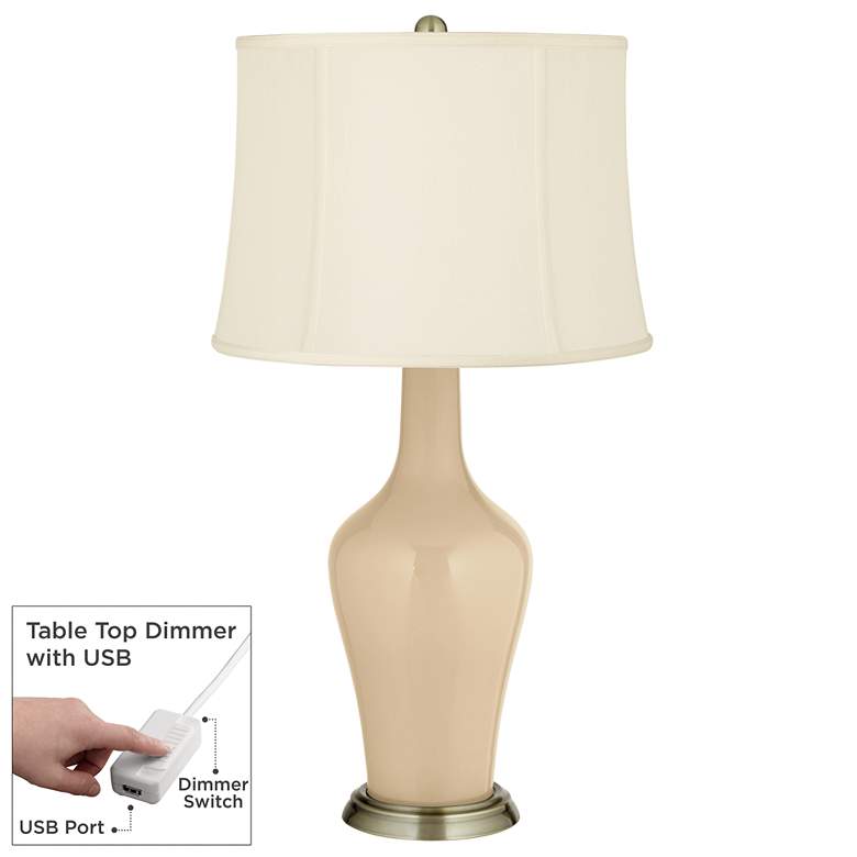 Image 1 Colonial Tan Anya Table Lamp with Dimmer