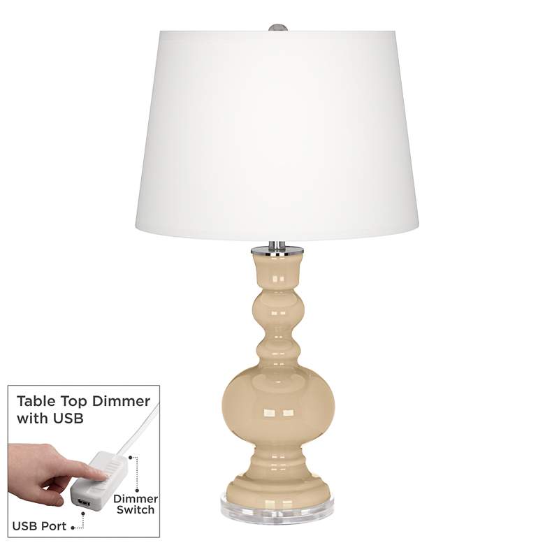 Image 1 Colonial Tan Apothecary Table Lamp with Dimmer