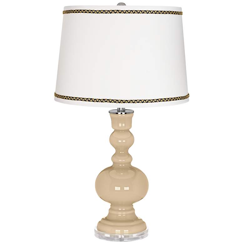 Image 1 Colonial Tan Apothecary Table Lamp with Ric-Rac Trim