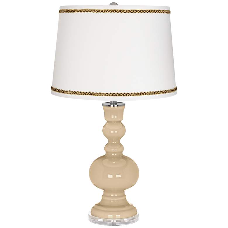 Image 1 Colonial Tan Apothecary Table Lamp with Twist Scroll Trim