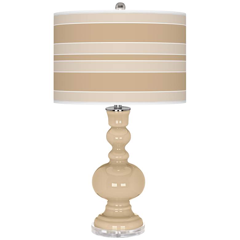 Image 1 Colonial Tan Bold Stripe Apothecary Table Lamp