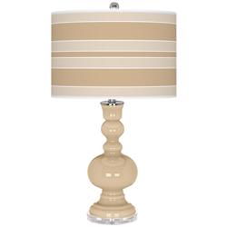 Colonial Tan Bold Stripe Apothecary Table Lamp