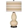 Colonial Tan Bold Stripe Double Gourd Table Lamp