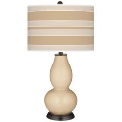 Colonial Tan Bold Stripe Double Gourd Table Lamp