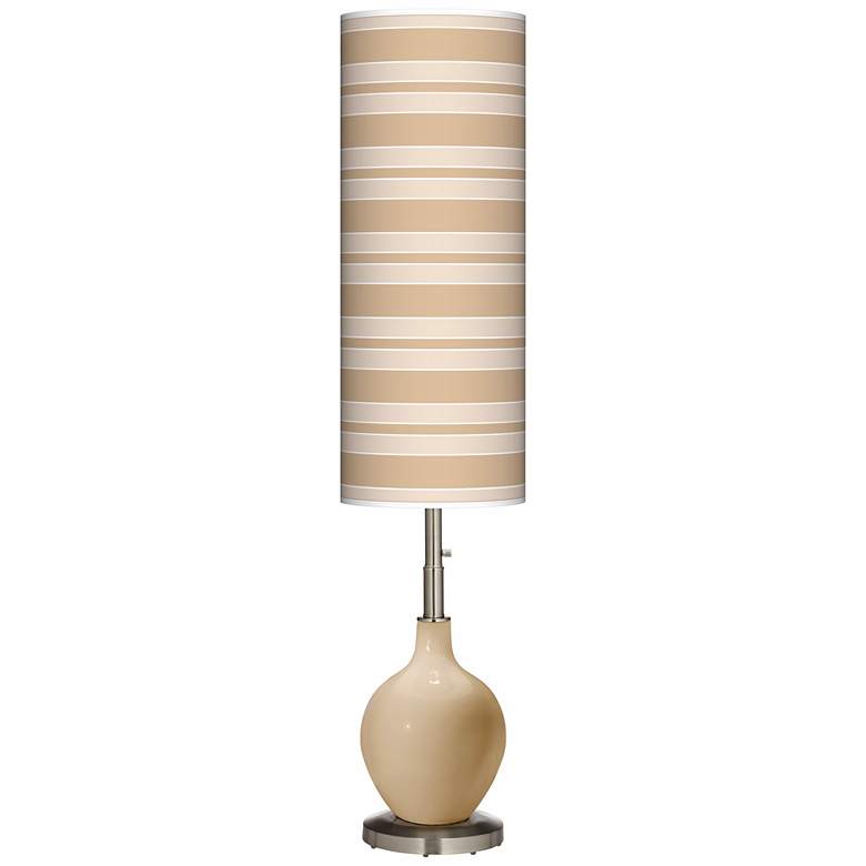 Image 1 Colonial Tan Bold Stripe Ovo Floor Lamp
