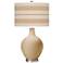 Colonial Tan Bold Stripe Ovo Table Lamp